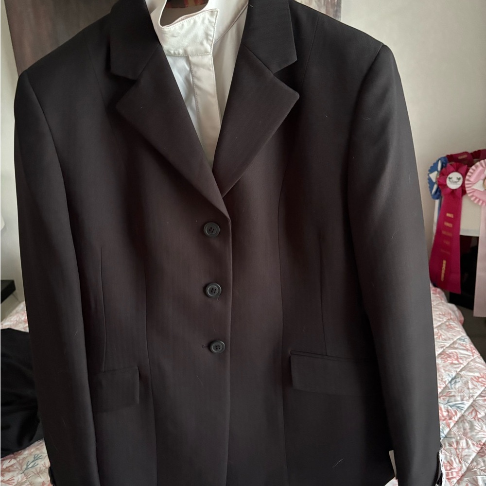 Classic Black Wool-Blend Blazer Formal Structured